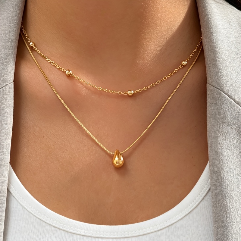 Light Luxury Retro Style Double Layer Stackable Necklace